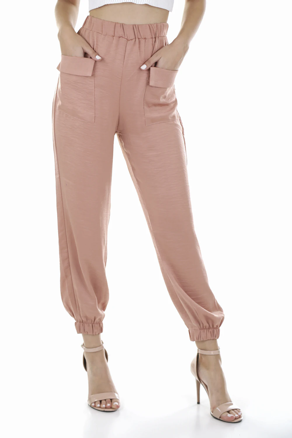 Cargo pants manufacturer patch pocket detail showing flap closure construction