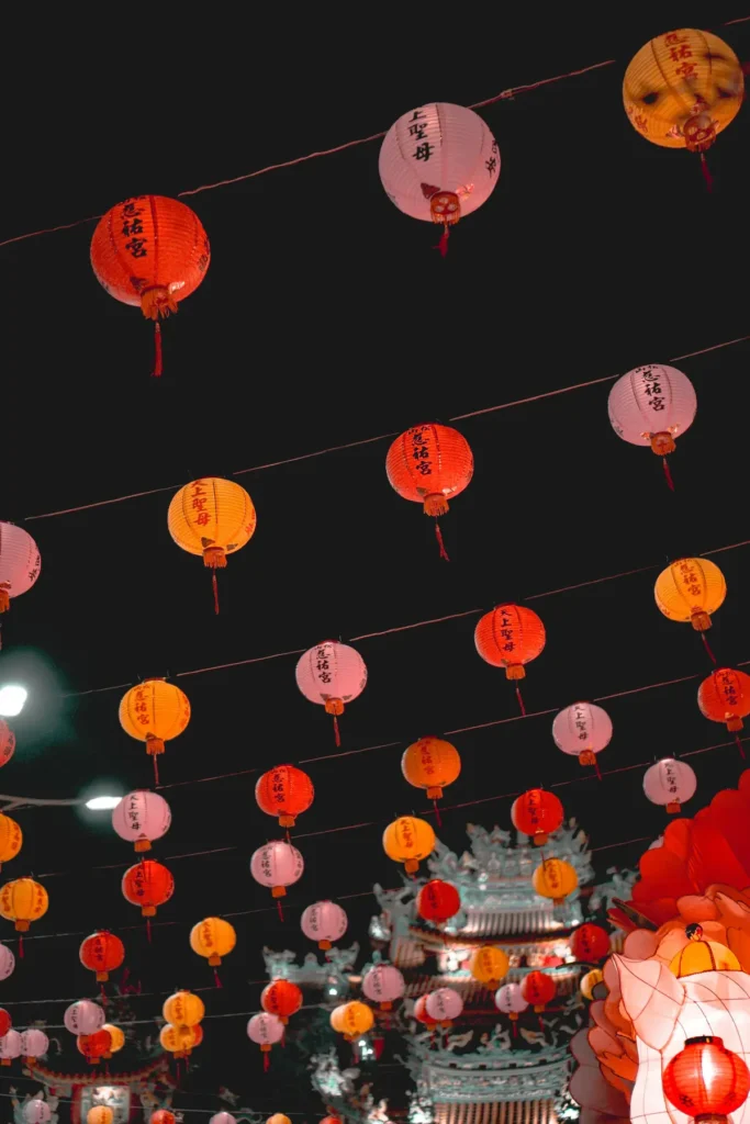 Red lanterns marking Chinese New Year in China, the holiday period central to apparel production planning