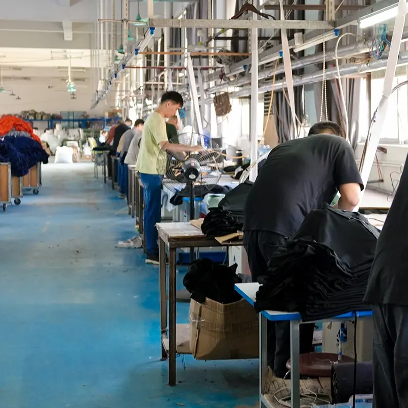 Bulk production line running a repeat order at a clothing manufacturer
