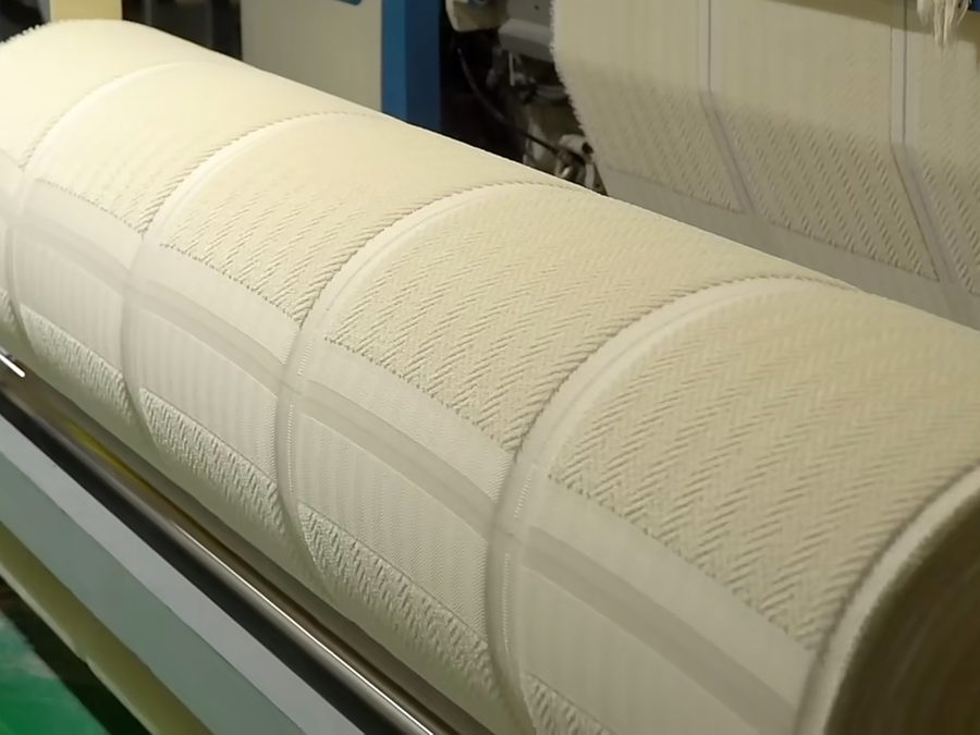 French terry fabric roll showing its signature loop-back knit texture