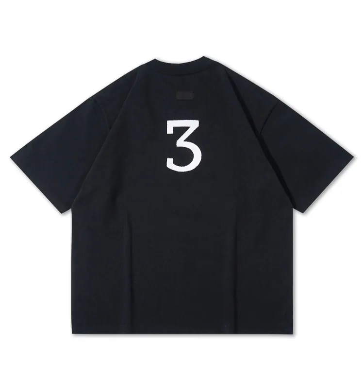 Longline tee with dropped shoulder seam construction and extended body length