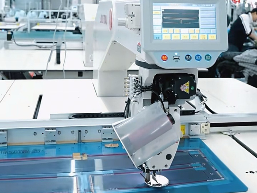 Sewing and pattern equipment on PRP Apparel's production floor in Humen Town, Dongguan